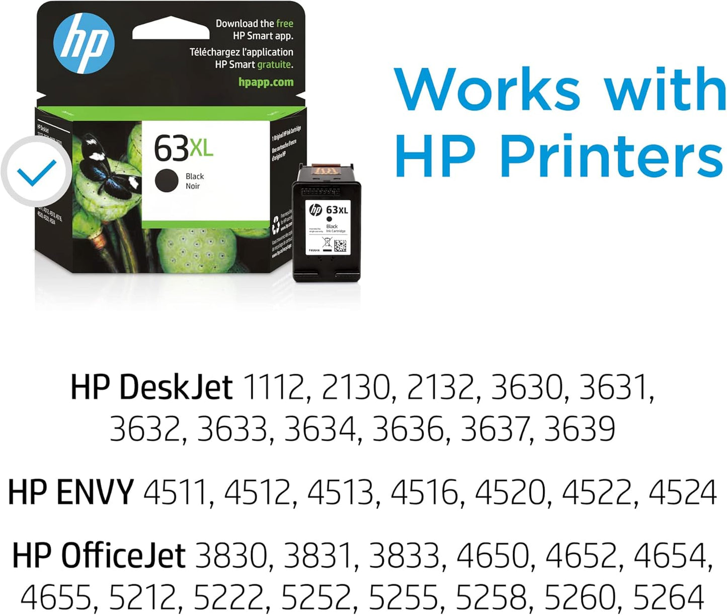 HP F6U64AN 63XL Black High-Yield Ink Cartridge
