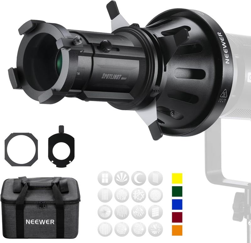 Neewer 90101355 Spotlight Snoot with Gobos & Gels — main product image