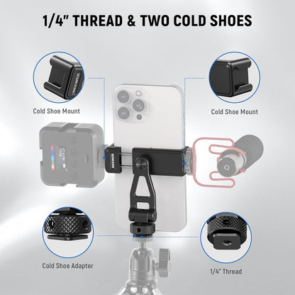 Neewer GA010 Metal Phone Tripod Mount Cold Shoe