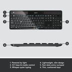 Logitech 920-002912 K750 Wireless Solar Keyboard, Ultra-Thin, USB