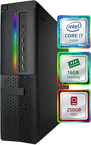 Dell OptiPlex 7010 SFF RGB Desktop - i7, 16GB, SSD, WiFi - Renewed