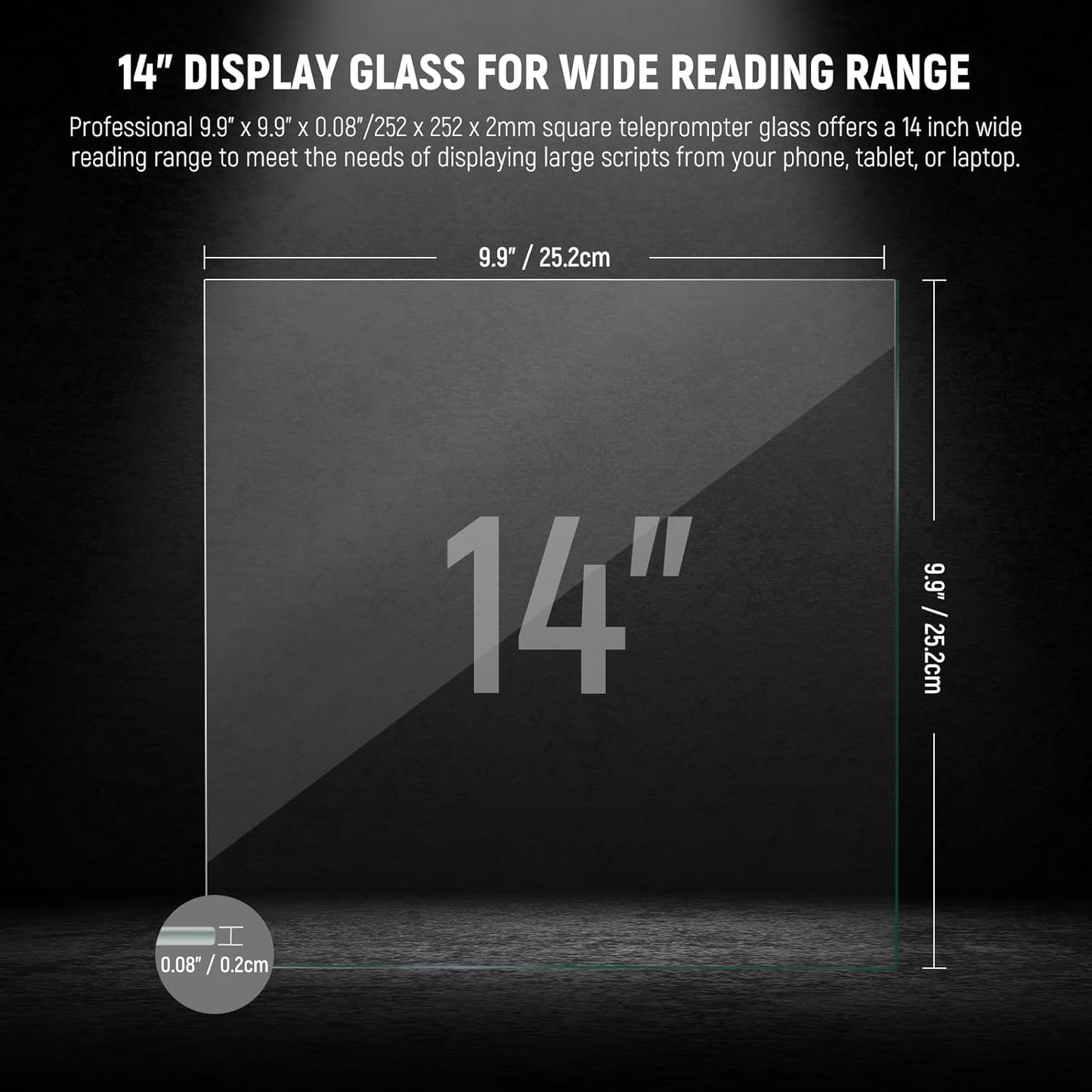 Neewer 33000066 14 inch DIY Teleprompter Glass