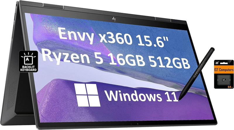 HP ENVY X360 15 Touchscreen Laptop Ryzen 5 5625U — main product image