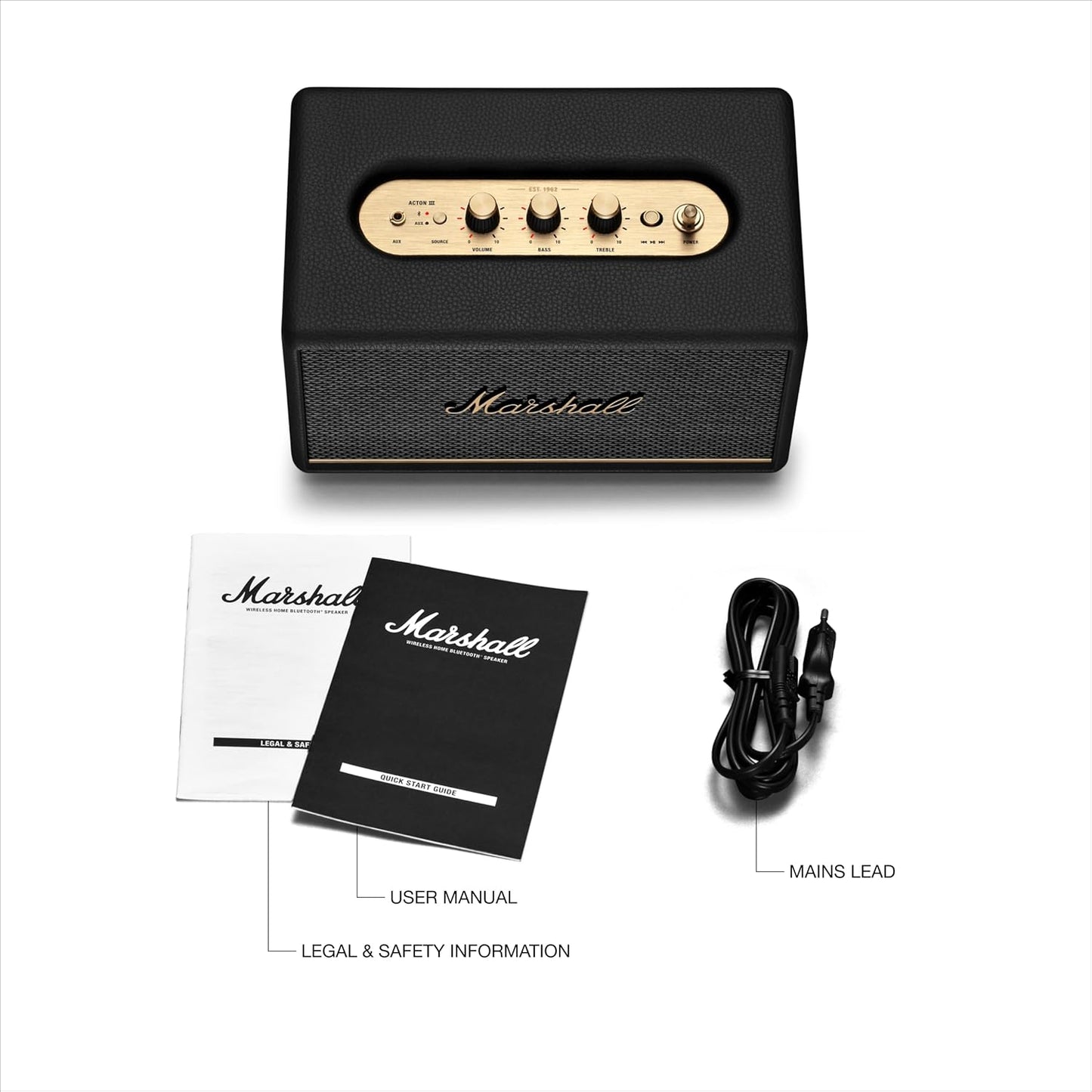 Marshall 1006008 Acton III Bluetooth Home Speaker - Black