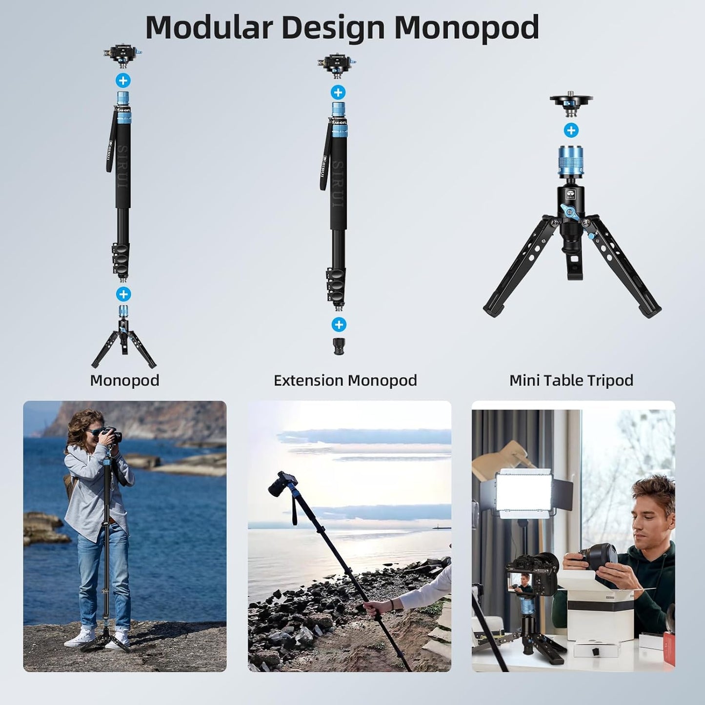 Sirui AM-404FL+QC-55 Monopod Feet Quick Release Plate