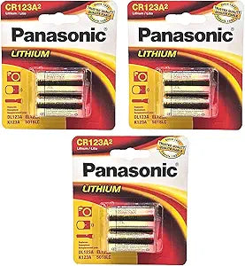 Panasonic CR-123 3V Photo Lithium Battery 6-Pack