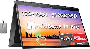 HP Envy x360 2-in-1 Laptop: Ryzen 7, 16GB RAM, 512GB SSD