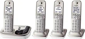 Panasonic KXTGD224N DECT 6.0 Cordless Phone 4 Handsets