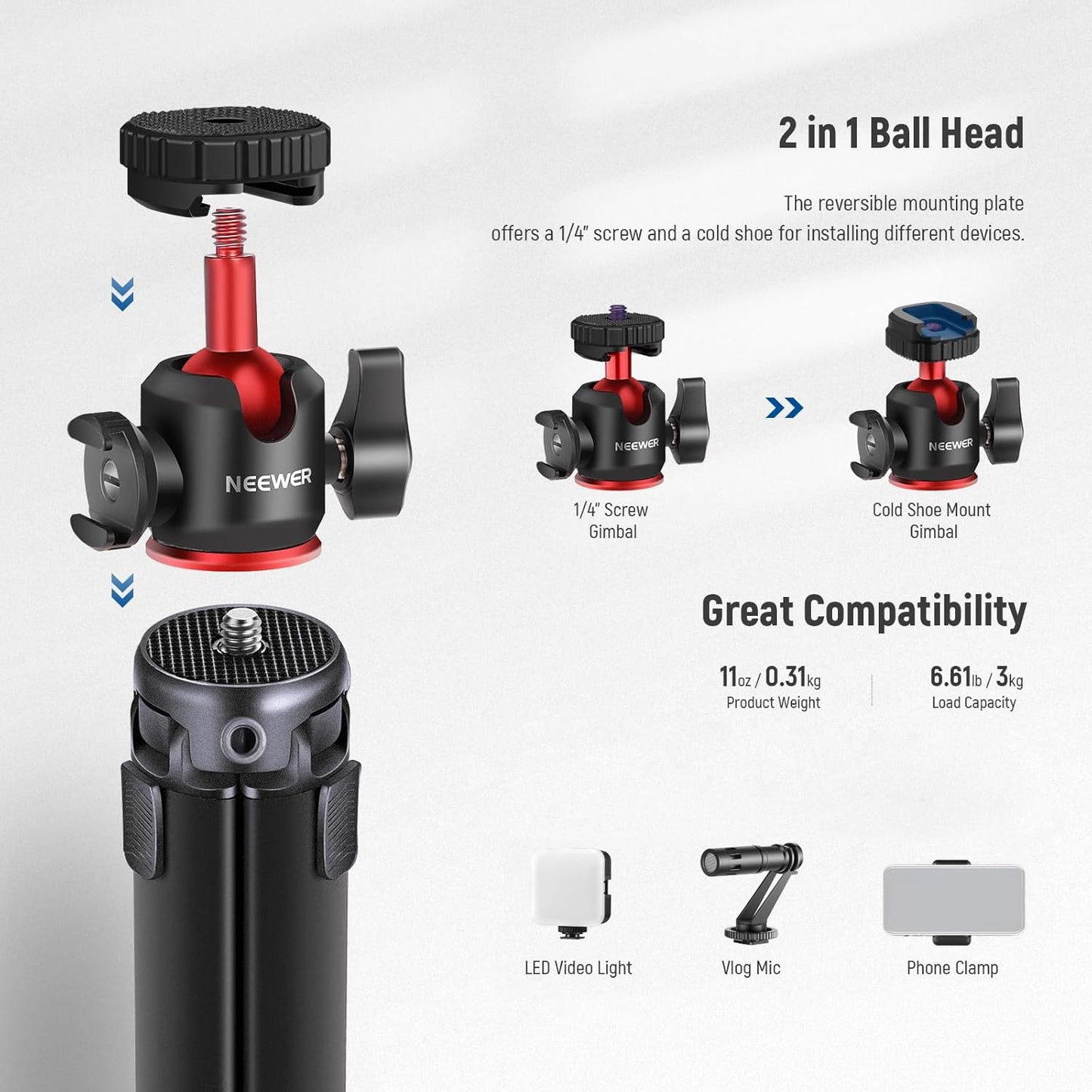 Neewer 10100991 Mini Camera Tripod - Vlogging Tripod