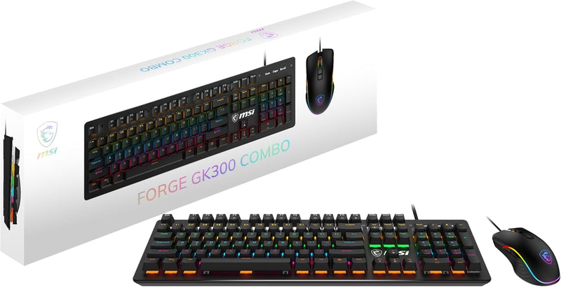 MSI Forge GK300 Combo Blue Gaming Keyboard Mouse — main product image