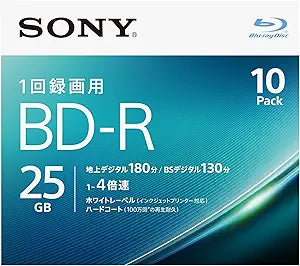Sony 10BNR1VJPS4 4X BD-R 25GB White Printable Disc