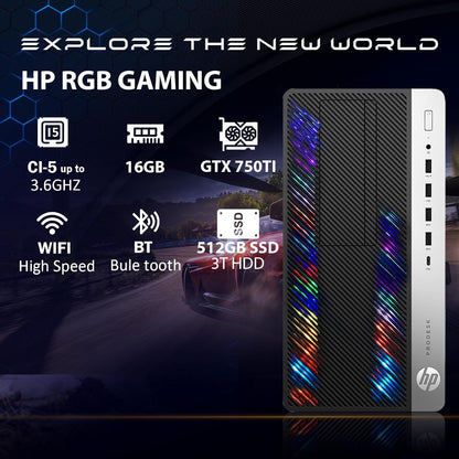 HP Core i5 RGB Gaming Desktop GTX 750 Ti Renewed
