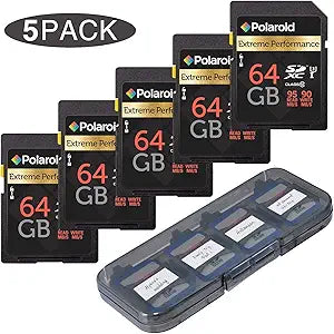 Polaroid 64GB SDHC Extreme Performance Memory Card 5-Pack — main product image