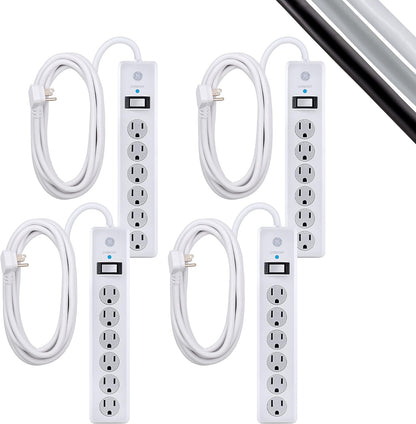 GE DFTQ-R187 6-Outlet Surge Protector 4-Pack, 20Ft Cord