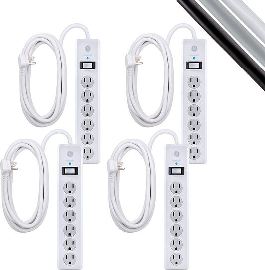 GE DFTQ-R187 6-Outlet Surge Protector 4-Pack, 20Ft Cord