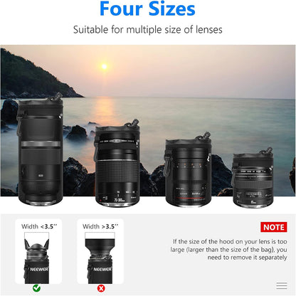 Neewer 90079322 4X DSLR Camera Lens Case Pouch Set