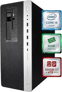 HP 800G3 Workstation: i5, 32GB, SSD+HDD, WiFi, Win10
