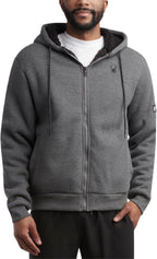 Spyder Men's Full Zip Sherpa Lined Waffle Knit Hoodie