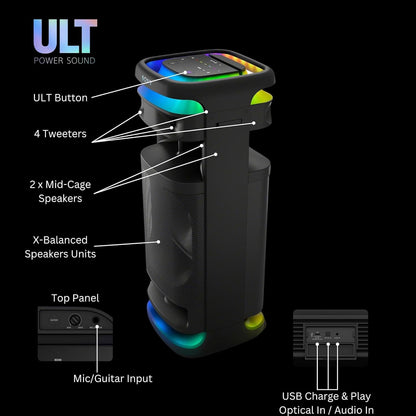 Sony ULT Tower 10 Party Speaker Karaoke Bundle (Black)