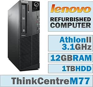 Lenovo ThinkCentre M77 - SFF Desktop PC - Athlon II X4, 12GB RAM, 1TB HDD — main product image