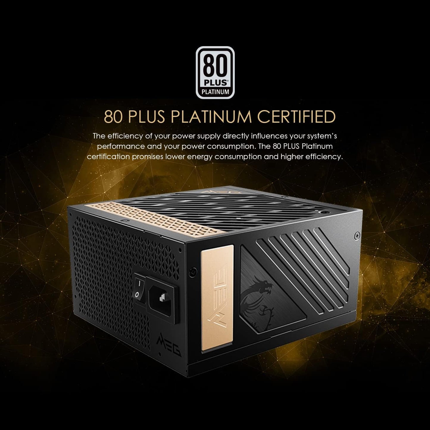 MSI MEGAI1300PPCIE5 1300W ATX 3.0 Gaming Power Supply