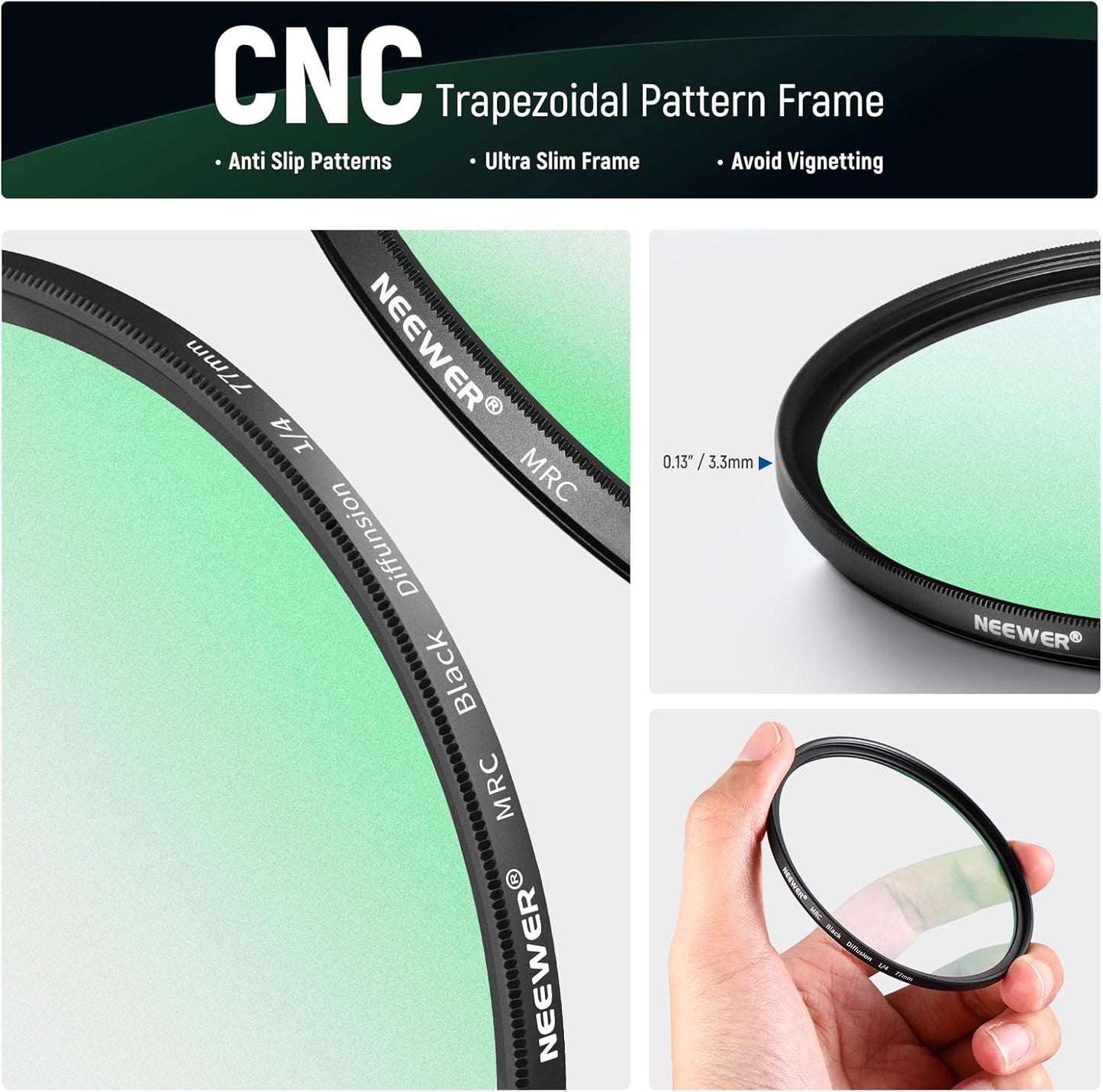 Neewer 77mm Black Diffusion Lens Filter Kit