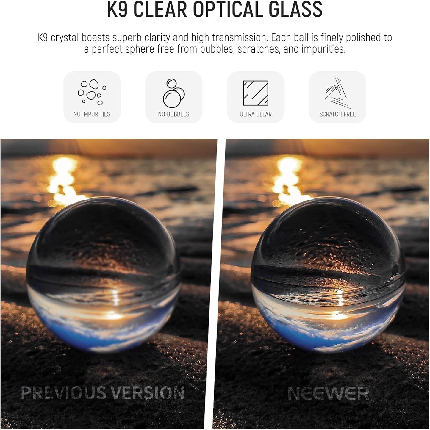 Neewer 10099591 K9 Crystal Ball 3-Pack with Stands