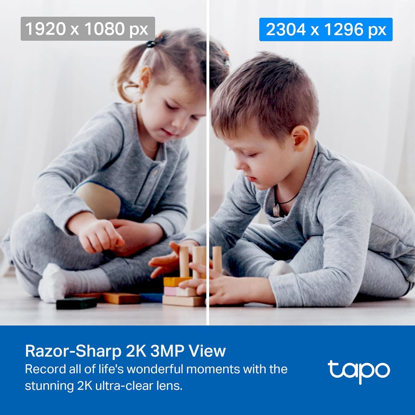 TP-Link Tapo C210P2 2K Pan/Tilt Security Camera, 2-Pack