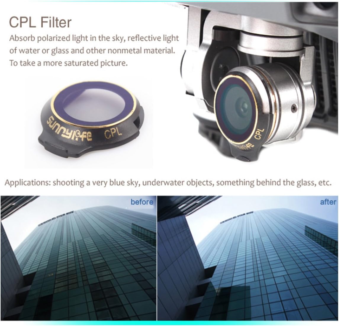 DJI CPL Circular Polarizer Lens Filter Mavic Pro