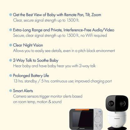 Panasonic KX-HN4001W Long Range Video Baby Monitor