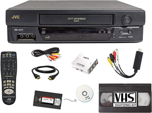JVC VCR VHS Transfer Kit: Remote, USB, HDMI (Renewed)