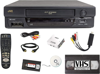 JVC VCR VHS Transfer Kit: Remote, USB, HDMI (Renewed)