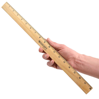 Westcott 05018 Beveled Wooden Ruler 18-Inch