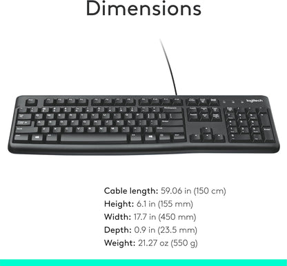 Logitech 920-002478 K120 Wired Keyboard - Black