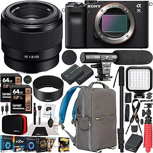 Sony E40SNILCE7CBX3 a7C Mirrorless Camera 50mm Lens Bundle