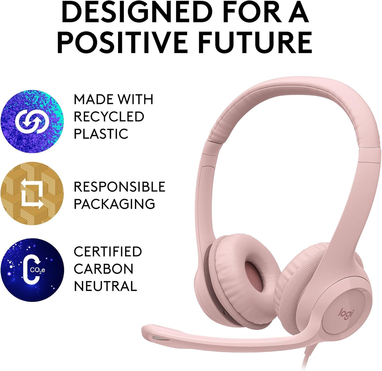 Logitech 981-001280 H390 Wired Headset Noise Cancelling Mic