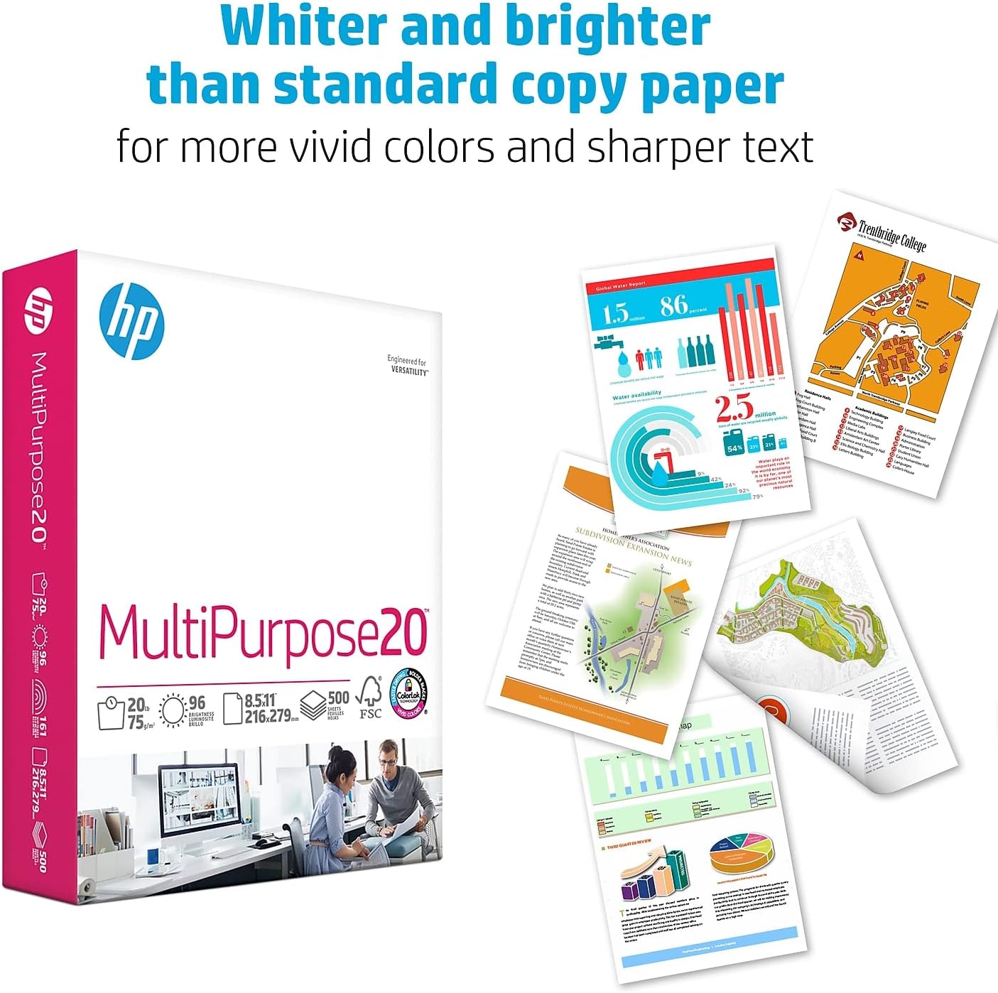 HP 112000 - 8.5x11 Multipurpose Printer Paper, 500 Sheets