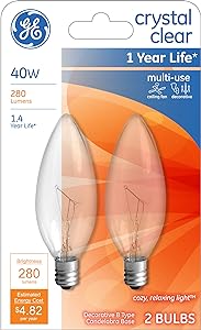 GE Lighting 12165 GE2PK40W Clear Incandescent Bulb