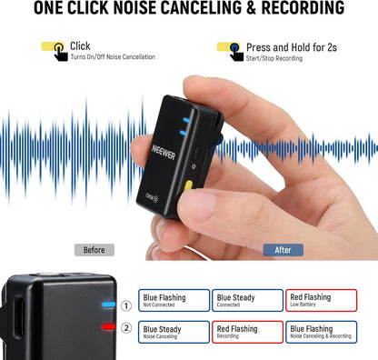 Neewer 21000052 CM28 Wireless Lavalier Microphone with Charging Case