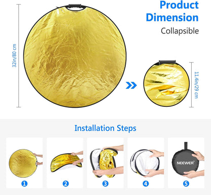Neewer 10097862 5-in-1 Round 32" Light Reflector