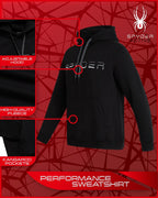 Spyder Men's Active Hoodie Fleece Pullover Pockets