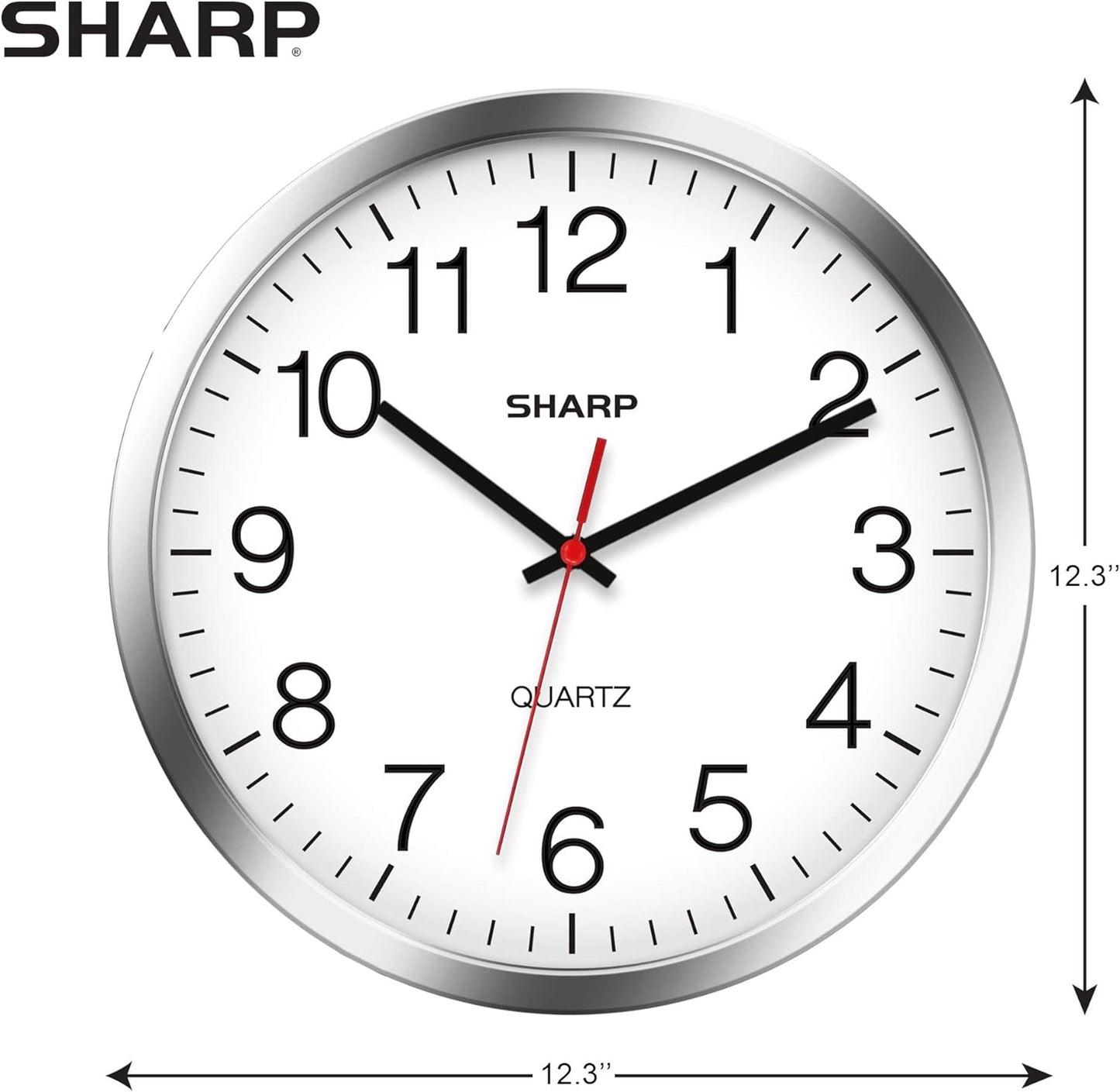 Sharp 12 Inch Silent Quartz Wall Clock