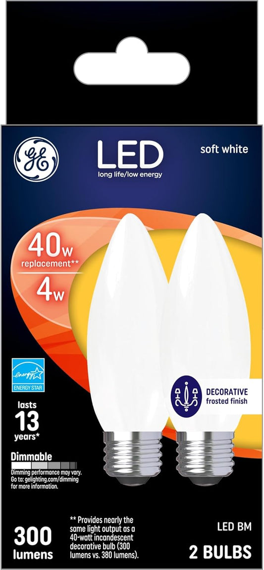 GE 25043 LED Light Bulbs 40 Watt Soft White 2-Pack