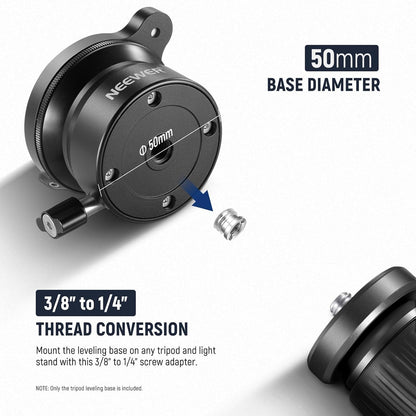 Neewer 10100829: 50mm Tripod Leveling Base with Bubble Level