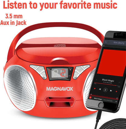 Magnavox MD6924 Portable CD Boombox Radio Red