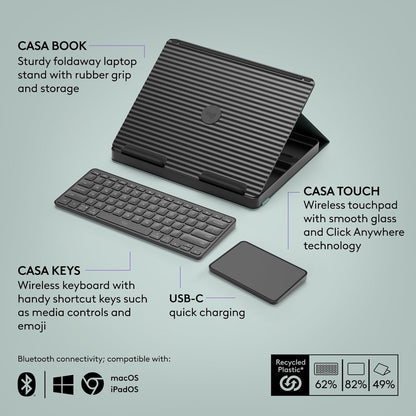 Logitech 920-011236 Casa Pop-Up Desk Kit - Green/Black