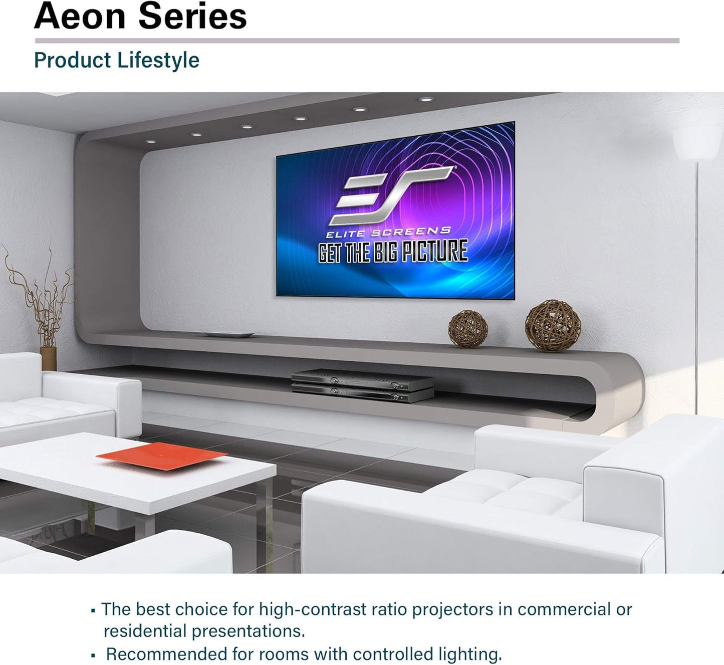 Elite Screens AR200WH2-X 200-inch EDGE FREE Projector Screen