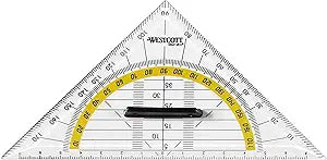 Westcott E-10133 00 14cm Transparent Plastic Set Square