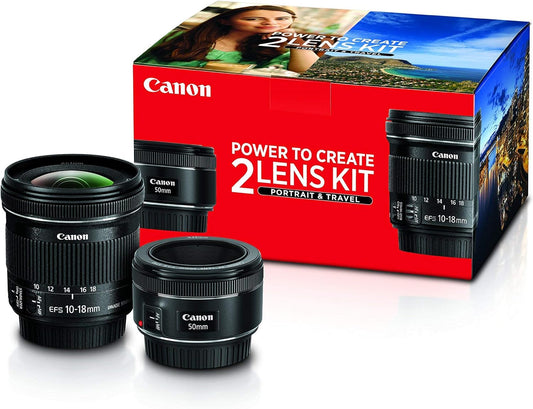 Canon EF 50mm f/1.8 STM Portrait & Travel Lens Kit Renewed