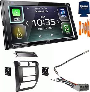 JVC KW-M75BT CarPlay Android Auto Receiver Bundle - Jeep Wrangler